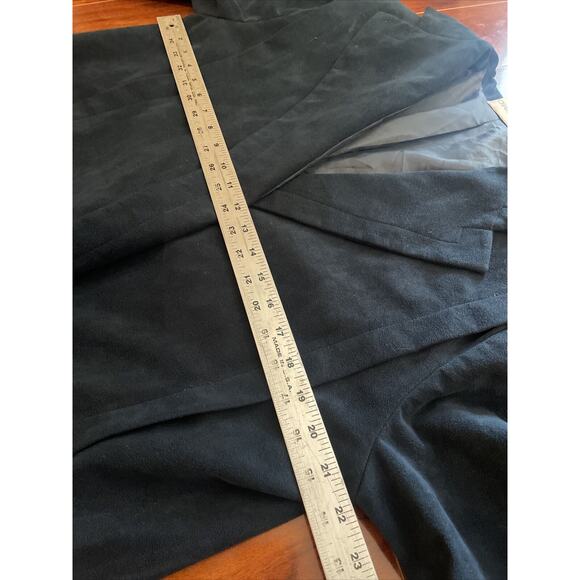 charles klein, blue suede long open coat, vintage , no size tag - Picture 9 of 9